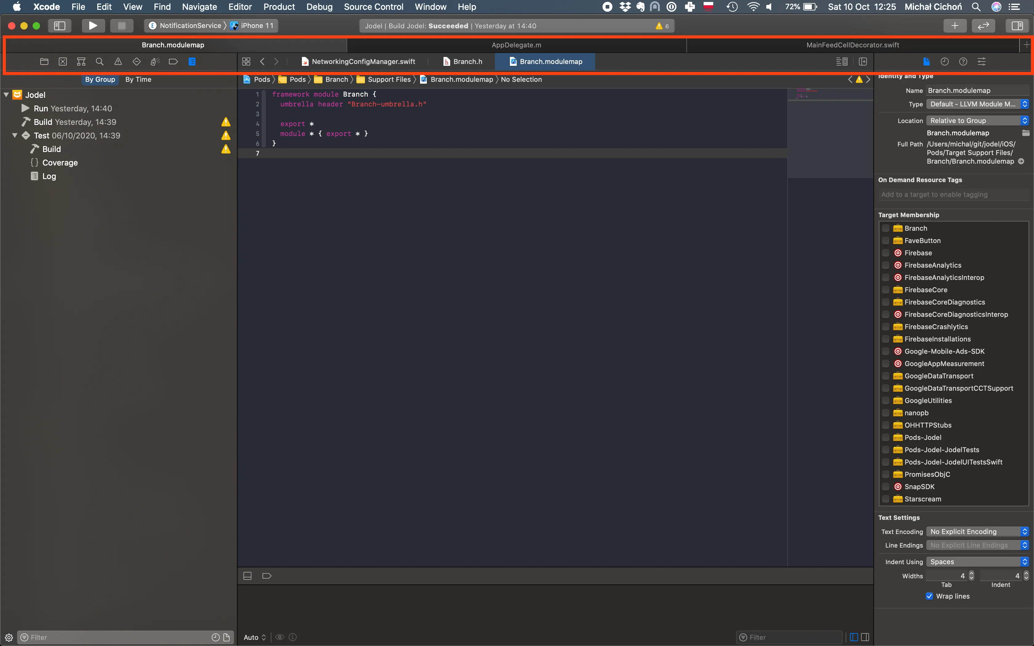 Two layers of nested tabs in Xcode (window and document tabs)