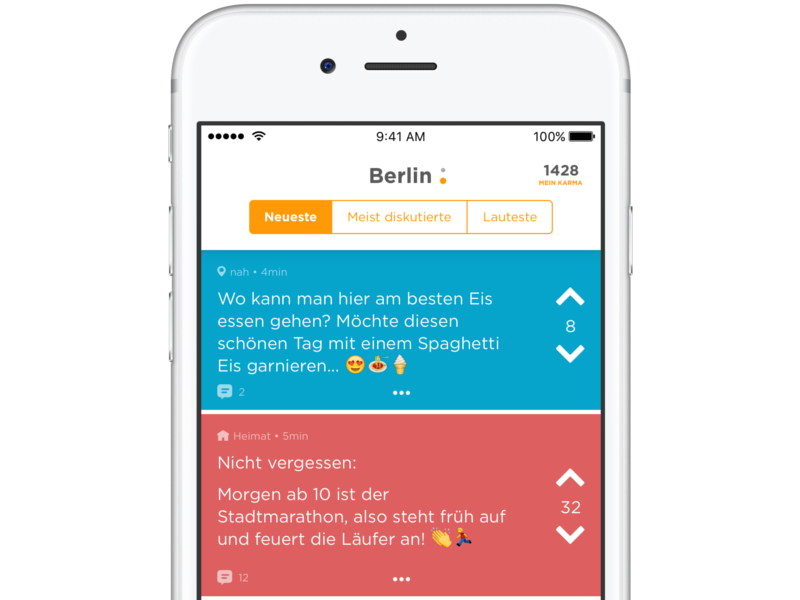 Geolocation-based social app for iOS